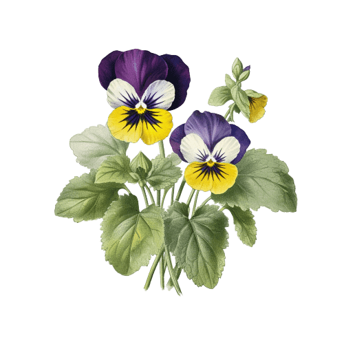 Ideas para tatuajes de flores de nacimiento de febrero: Violetas
